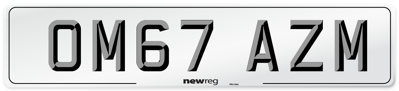 OM67 AZM Number Plate from New Reg